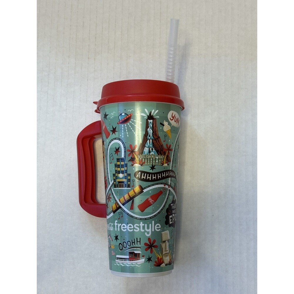 Universal Orlando Resort Coca-Cola Freestyle Souvenir Tumbler Cup w/ Straw